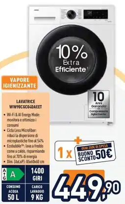 Unieuro LAVATRICE WW90CGC04DAEET offerta