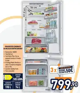 Unieuro FRIGORIFERO COMBINATO DA INCASSO BRB70F26BDSOEF offerta