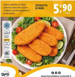 Deco Supermercati Cotoletta di mare offerta