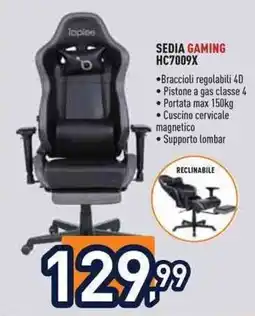 Unieuro ioplee SEDIA GAMING HC7009X offerta