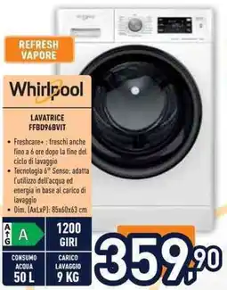 Unieuro Whirlpool LAVATRICE FFBD96BVIT offerta