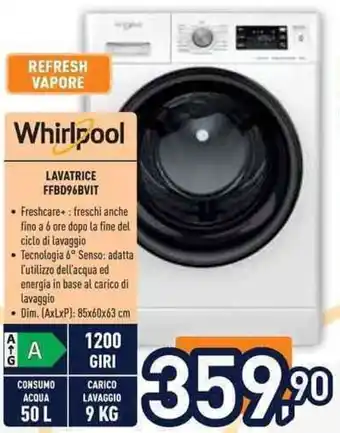 Unieuro Whirlpool LAVATRICE FFBD96BVIT offerta