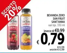 Spazio Conad Bevanda zero san fruit SANT'ANNA offerta