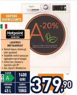 Unieuro Hotpoint ARISTON LAVATRICE NBT1048WDAIT offerta