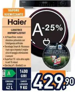 Unieuro Haier LAVATRICE HW90BP14357UIT offerta