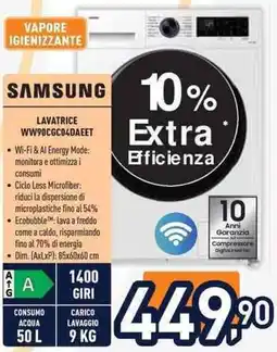 Unieuro SAMSUNG LAVATRICE WW90CGC04DAEET offerta