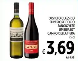 Spazio Conad Orvieto classico superiore doc o sangiovese umbria igt campo della fiera offerta