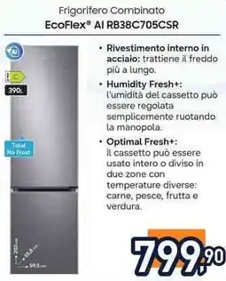 Unieuro SAMSUNG Frigorifero Combinato EcoFlex Al RB38C705CSR offerta