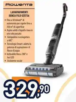 Unieuro Rowenta LAVAPAVIMENTI SENZA FILO GZ5736 offerta