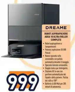 Unieuro Dreame robot aspirapolvere aqua 10 ultra roller complete offerta