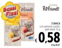 Spazio Conad Conad pet friends 3 snack offerta