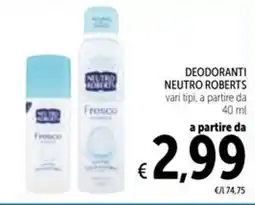 Spazio Conad Deodoranti NEUTRO ROBERTS offerta