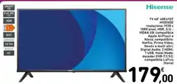 Spazio Conad Hisense TV 40" 40E41QT HISENSE offerta