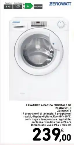 Spazio Conad LAVATRICE A CARICA FRONTALE OZ 284DW5/1-S ZEROWATT offerta