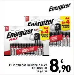 Spazio Conad Pile stilo o ministilo max ENERGIZER offerta