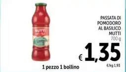 Spazio Conad Passata di pomodoro al basilico MUTTI offerta