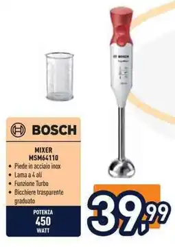Unieuro BOSCH MIXER MSM64110 offerta
