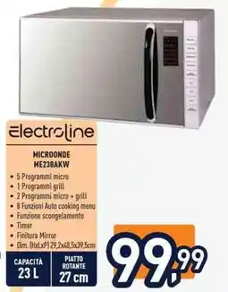 Unieuro Electroline MICROONDE ME238AKW offerta
