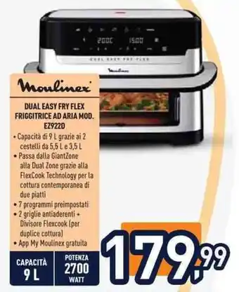 Moulinex DUAL EASY FRY FLEX FRIGGITRICE AD ARIA MOD. EZ922D