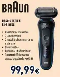 Unieuro BRAUN RASOIO SERIE 5 52-B1650S offerta