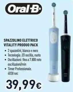 Unieuro Oral-b spazzolino elettrico vitality produo pack offerta