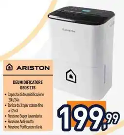 Unieuro ARISTON DEUMIDIFICATORE DEOS 21S offerta