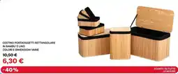 Max Factory Cestino portaoggetti rettangolare in bambu' e lino offerta