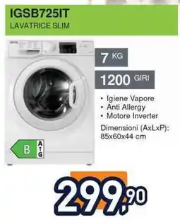 Unieuro IGNIS IGSB7251T LAVATRICE SLIM offerta