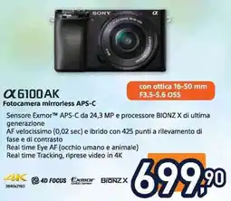 Unieuro SONY X6100AK Fotocamera mirrorless APS-C offerta