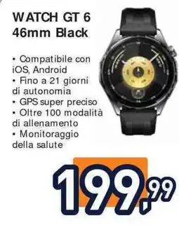 Unieuro HUAWEI WATCH GT 6 46mm Black offerta