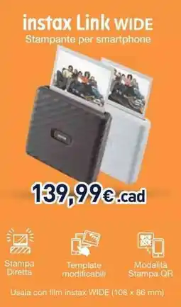 Unieuro instax link wide offerta