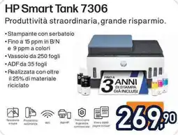 Unieuro HP Smart Tank 7306 offerta