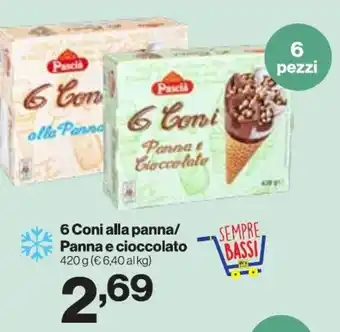 6 Coni alla panna/ Panna e cioccolato