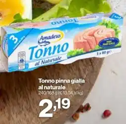 In'S Mercato Amadeus Tonno pinna gialla al naturale offerta