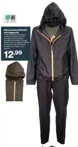 In'S Mercato Giacca uomo antivento con cappuccio offerta