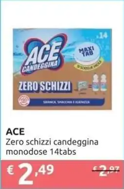 Ipersoap ACE Zero schizzi candeggina monodose 14tabs offerta