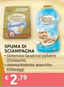 Ipersoap SPUMA DI SCIAMPAGNA Detersivo lavatrice polvere 22misurini Ammorbidente Ammorbidente assortito 65lavaggi offerta