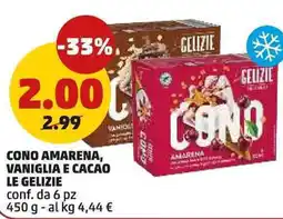 PENNY Cono amarena, vaniglia e cacao LE GELIZIE offerta