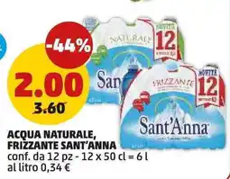 PENNY Acqua naturale, frizzante SANT'ANNA offerta
