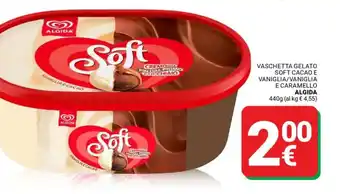 Vaschetta gelato soft cacao e vaniglia/vaniglia e caramello ALGIDA