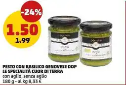 PENNY Pesto con basilico genovese dop LE SPECIALITÀ CUOR DI TERRA offerta