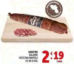 Deco Supermercati Santini salame vecchia napoli offerta