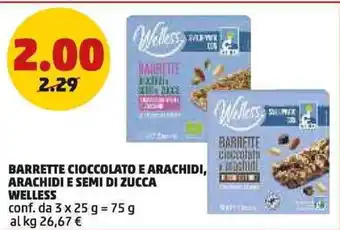 PENNY Barrette cioccolato e arachidi, arachidi e semi di zucca WELLESS offerta