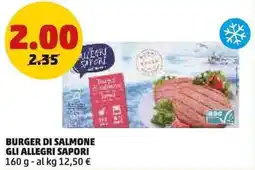 PENNY Burger di salmone GLI ALLEGRI SAPORI offerta