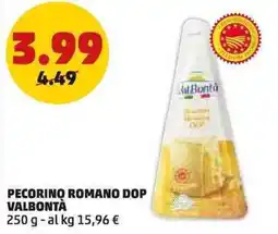 PENNY Pecorino romano DOP VALBONTÀ offerta