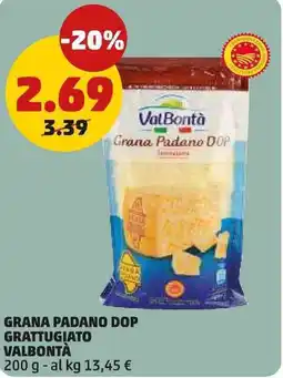 PENNY Grana padano dop grattugiato VALBONTÀ offerta