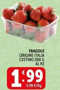 Deco Supermercati Fragole origine italia cestino offerta