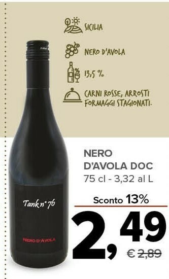 Todis Nero d'avola doc offerta
