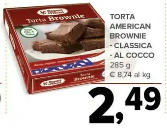 Torta american brownie/ classica /al cocco