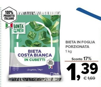 Bieta in foglia porzionata
